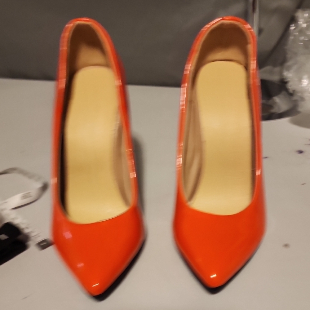 Elegant Orange High Heels NWOT - Picture 6 of 9